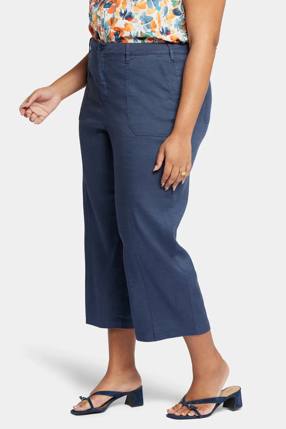 Wide Leg Cargo Capri Pants In Plus Size - Oxford Navy sold by NYDJ product image thumbnail 3