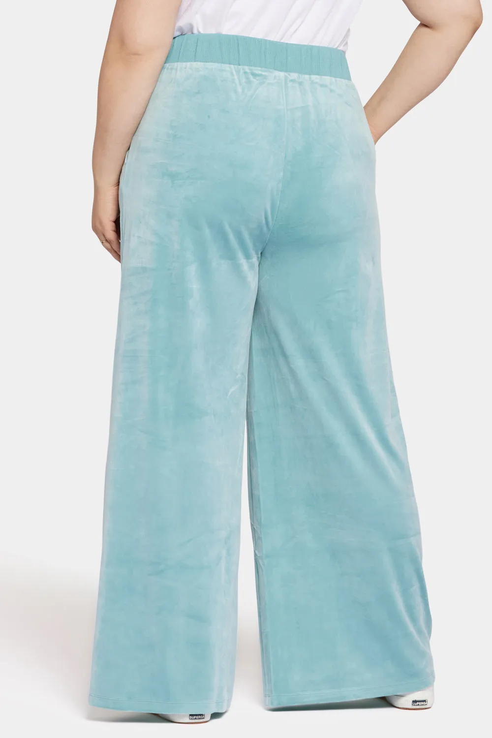 Velour Drawstring Wide Leg Pants In Plus Size - Dutch Blue sold by NYDJ product image thumbnail 2