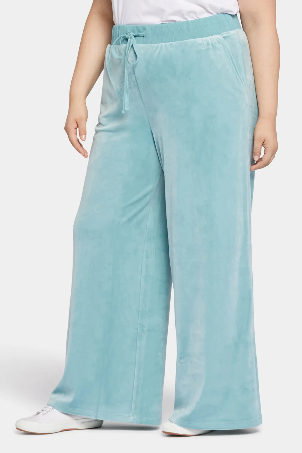 Velour Drawstring Wide Leg Pants In Plus Size - Dutch Blue sold by NYDJ product image thumbnail 3