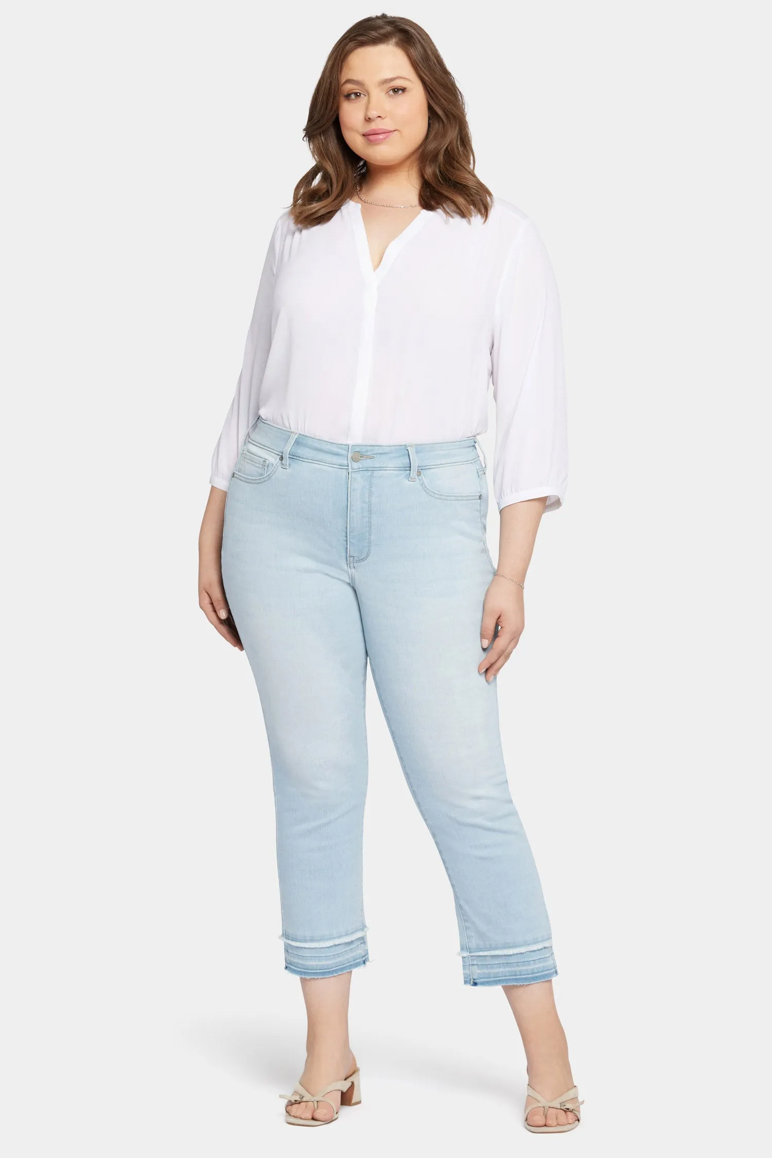 Marilyn Straight Ankle Jeans In Plus Size - Brightside sold by NYDJ