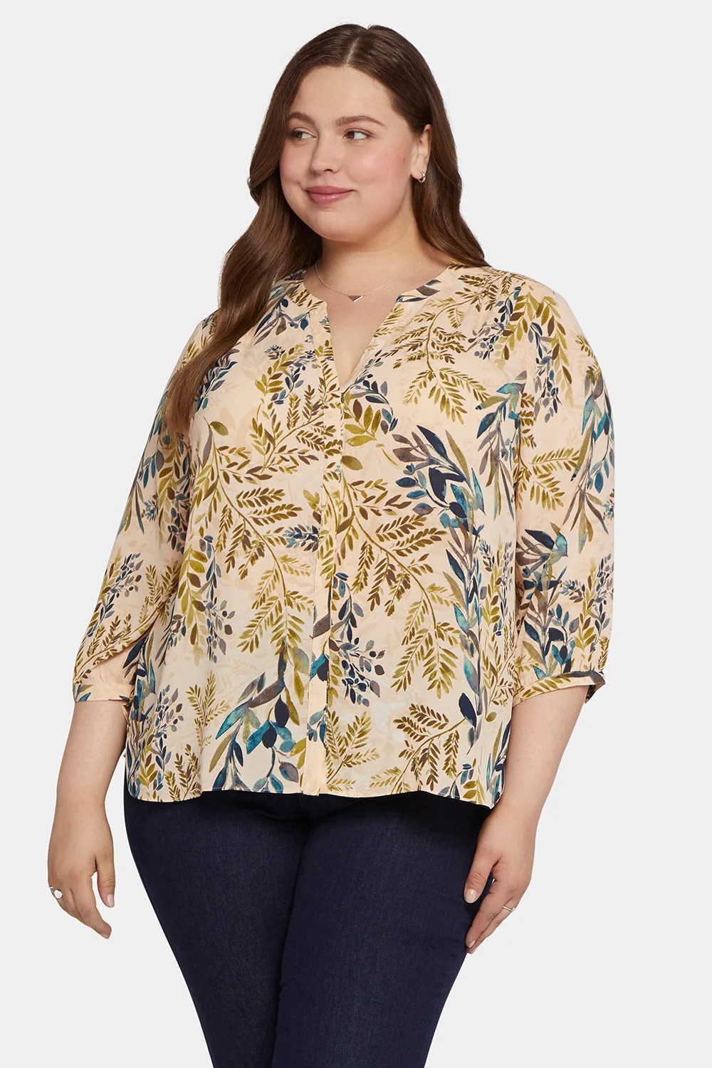Pintuck Blouse In Plus Size - Elm Hill sold by NYDJ