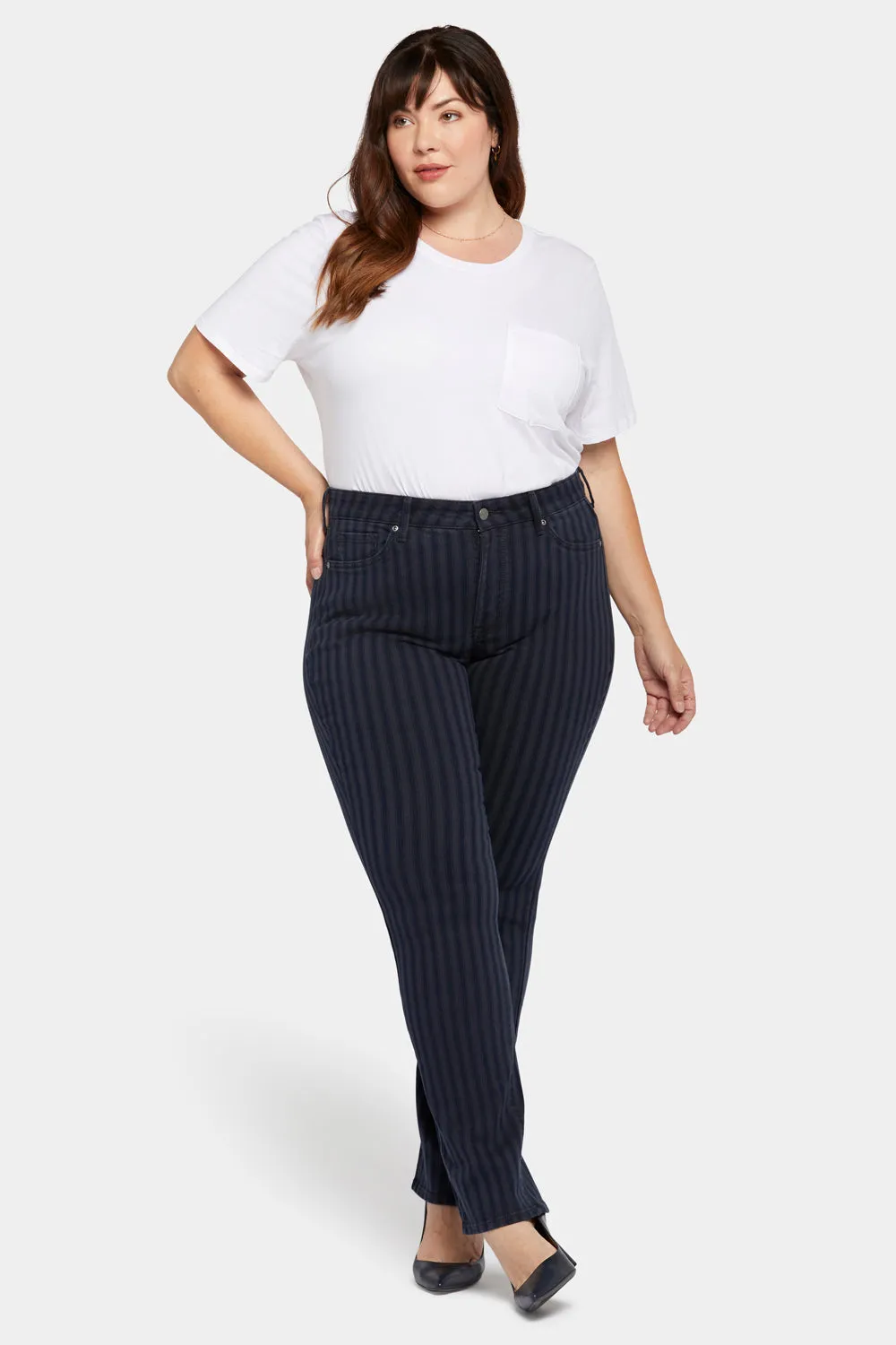 Marilyn Straight Jeans In Plus Size - Tahoe Stripe sold by NYDJ product image thumbnail 4