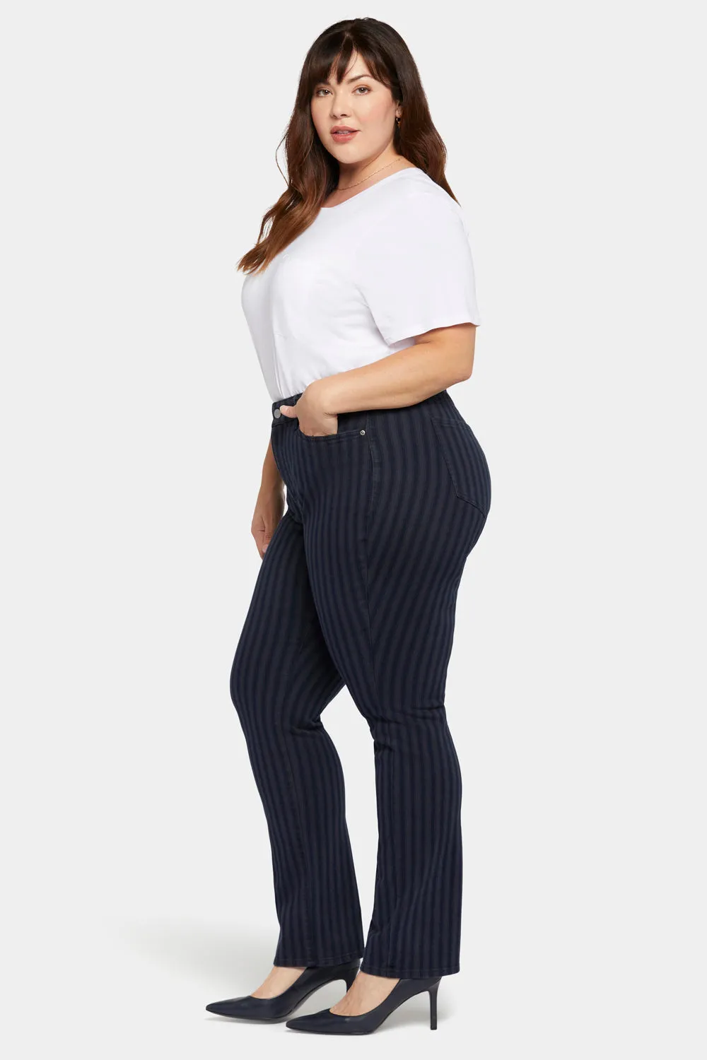 Marilyn Straight Jeans In Plus Size - Tahoe Stripe sold by NYDJ product image thumbnail 5