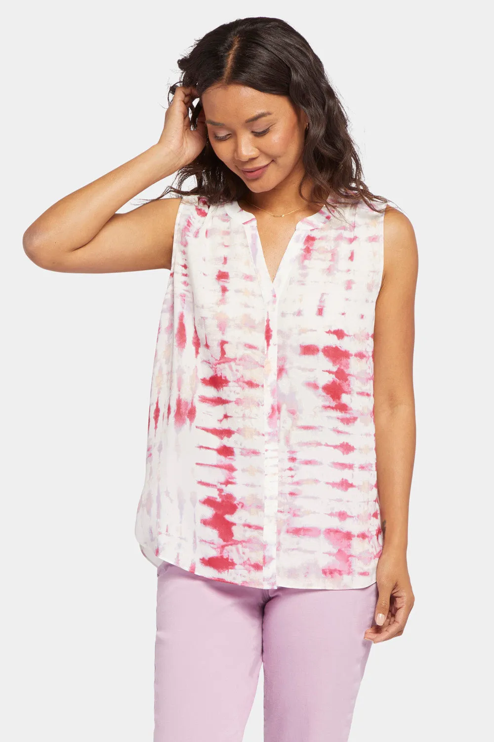 Sleeveless Pintuck Blouse - Carnelian sold by NYDJ product image thumbnail 2