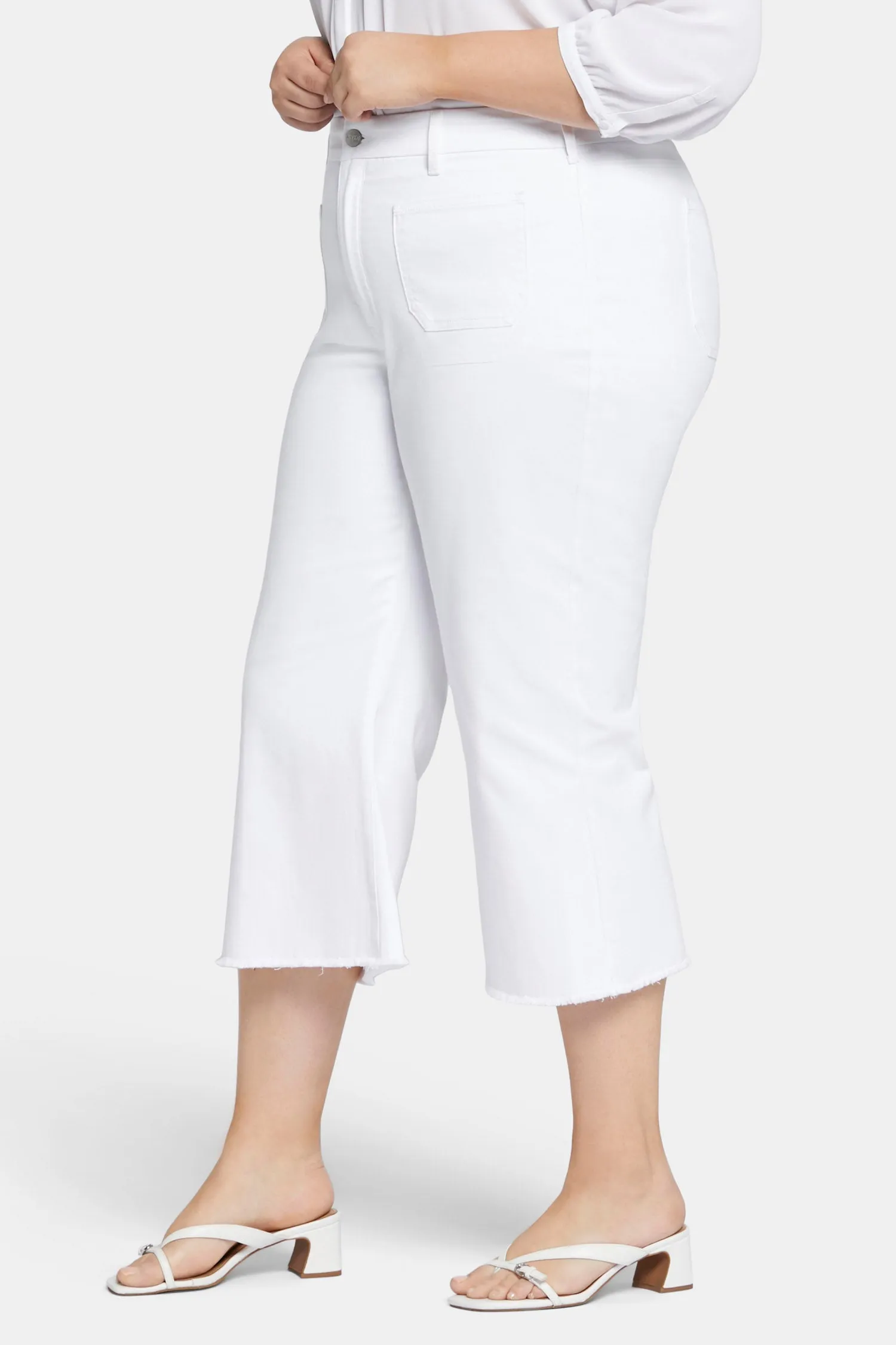 Patchie Wide Leg Capri Jeans In Plus Size - Optic White sold by NYDJ product image thumbnail 3