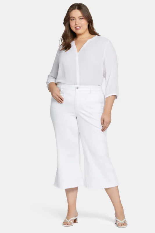 Patchie Wide Leg Capri Jeans In Plus Size - Optic White sold by NYDJ