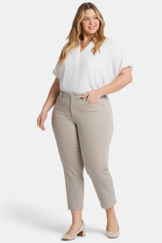 Marilyn Straight Ankle Jeans In Plus Size - Sandbar Stripe sold by NYDJ