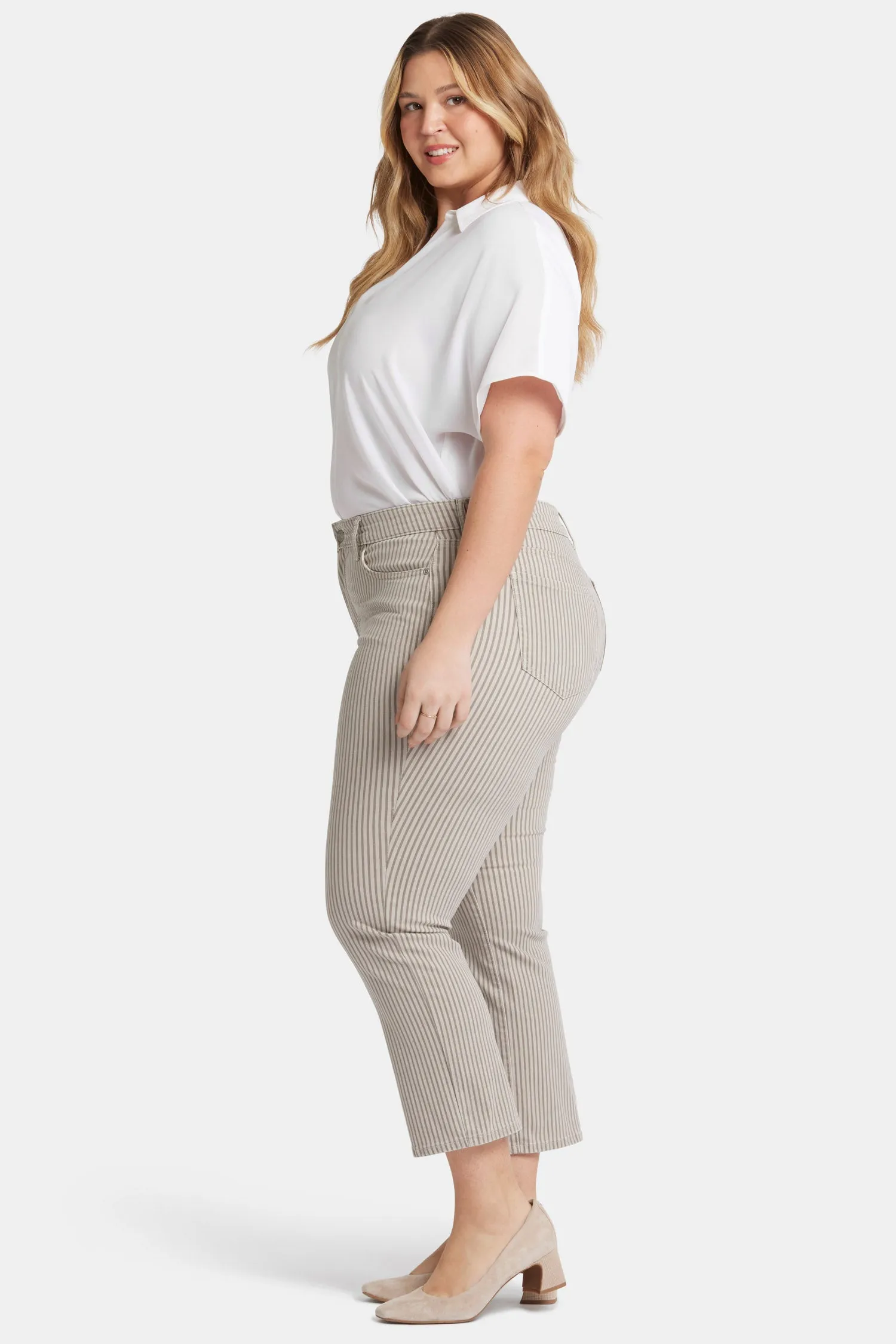 Marilyn Straight Ankle Jeans In Plus Size - Sandbar Stripe sold by NYDJ product image thumbnail 5