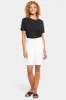 Briella 10 Inch Denim Shorts In Petite - Optic White sold by NYDJ