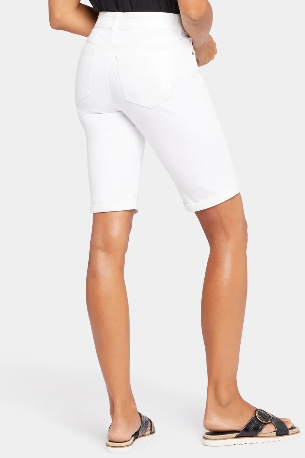 Briella 10 Inch Denim Shorts In Petite - Optic White sold by NYDJ product image thumbnail 2