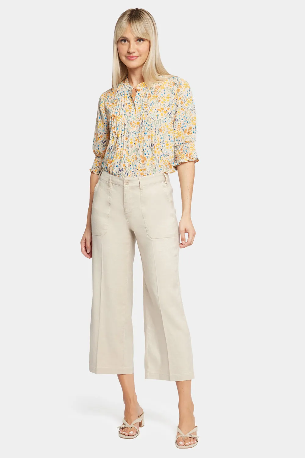 Wide Leg Cargo Capri Pants - Feather sold by NYDJ