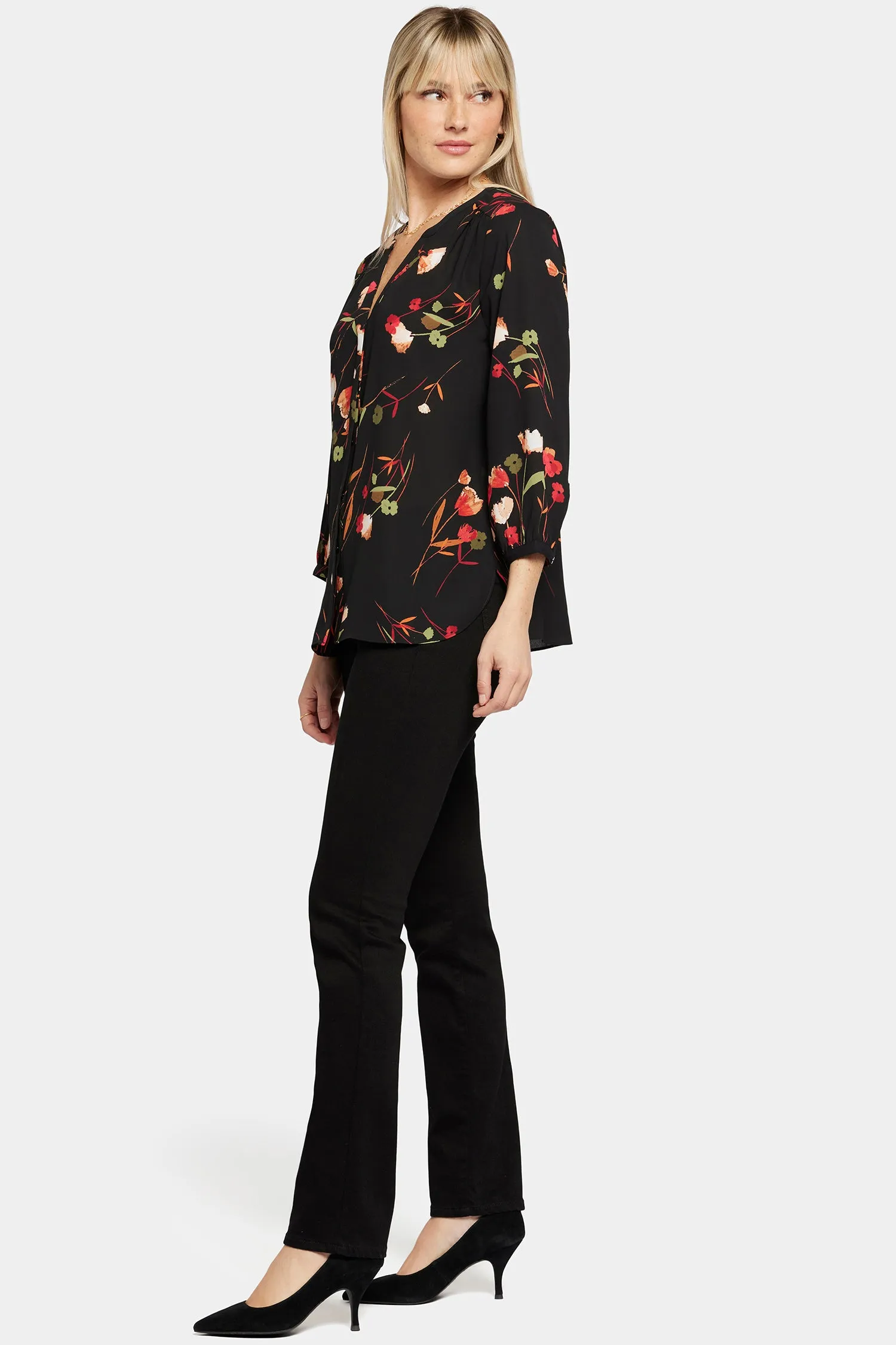 Pintuck Blouse - Lynbrook Garden sold by NYDJ product image thumbnail 3