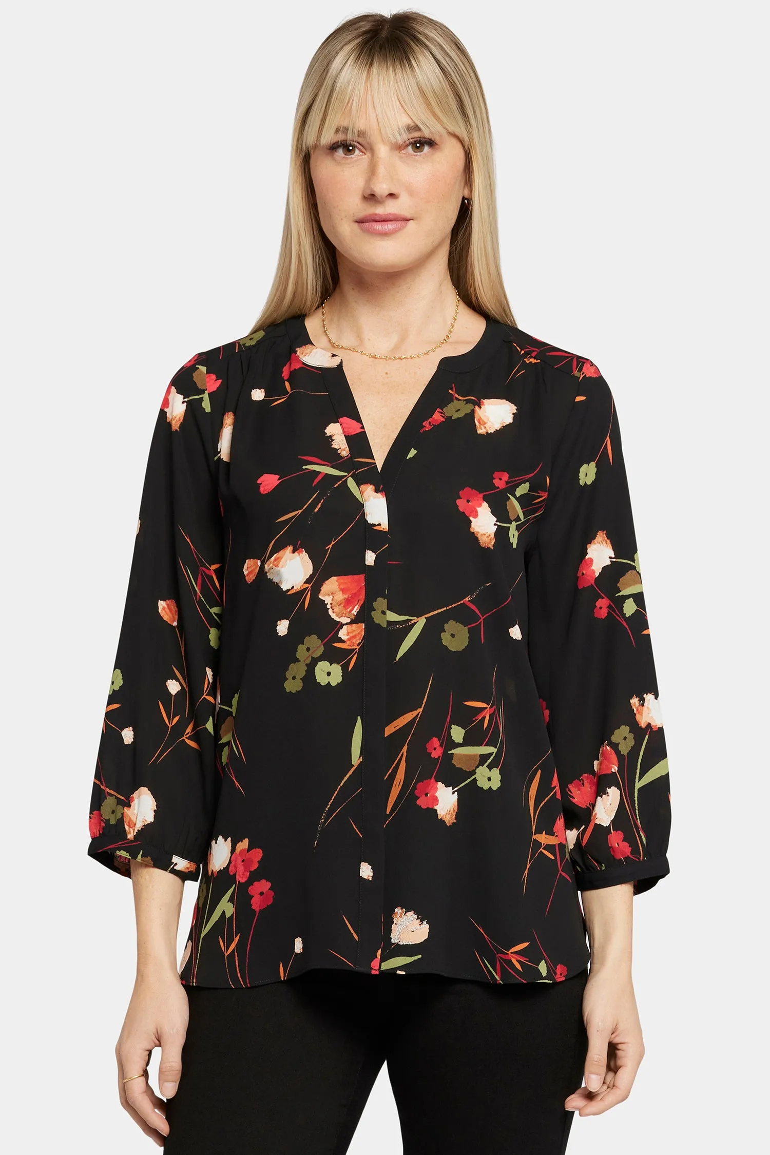 Pintuck Blouse - Lynbrook Garden sold by NYDJ product image thumbnail 4