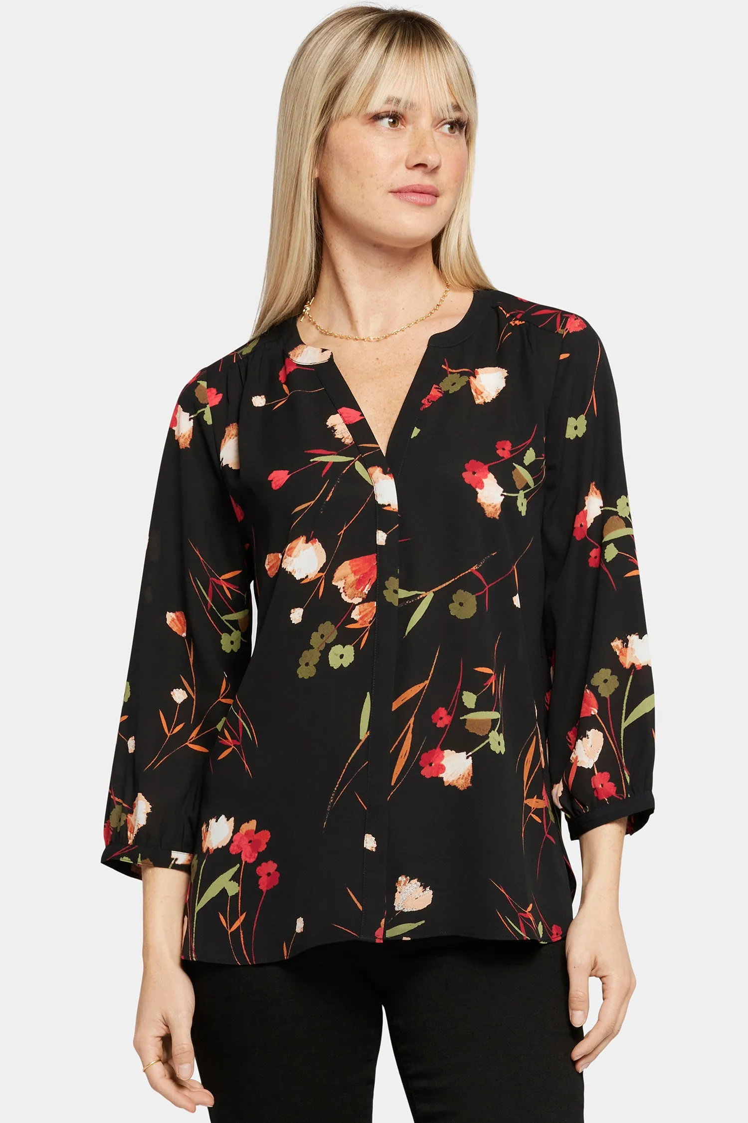 Pintuck Blouse - Lynbrook Garden sold by NYDJ