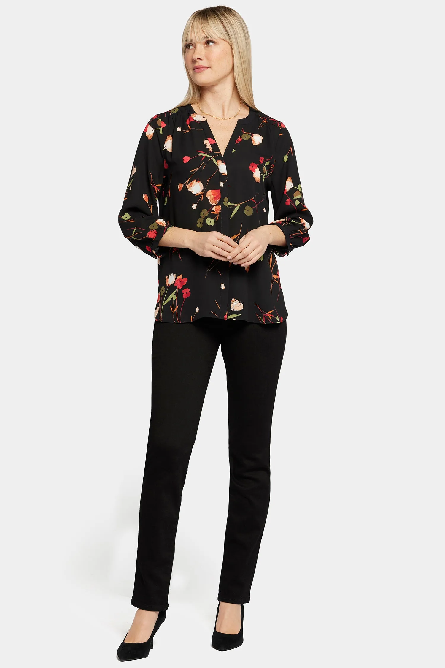 Pintuck Blouse - Lynbrook Garden sold by NYDJ product image thumbnail 5