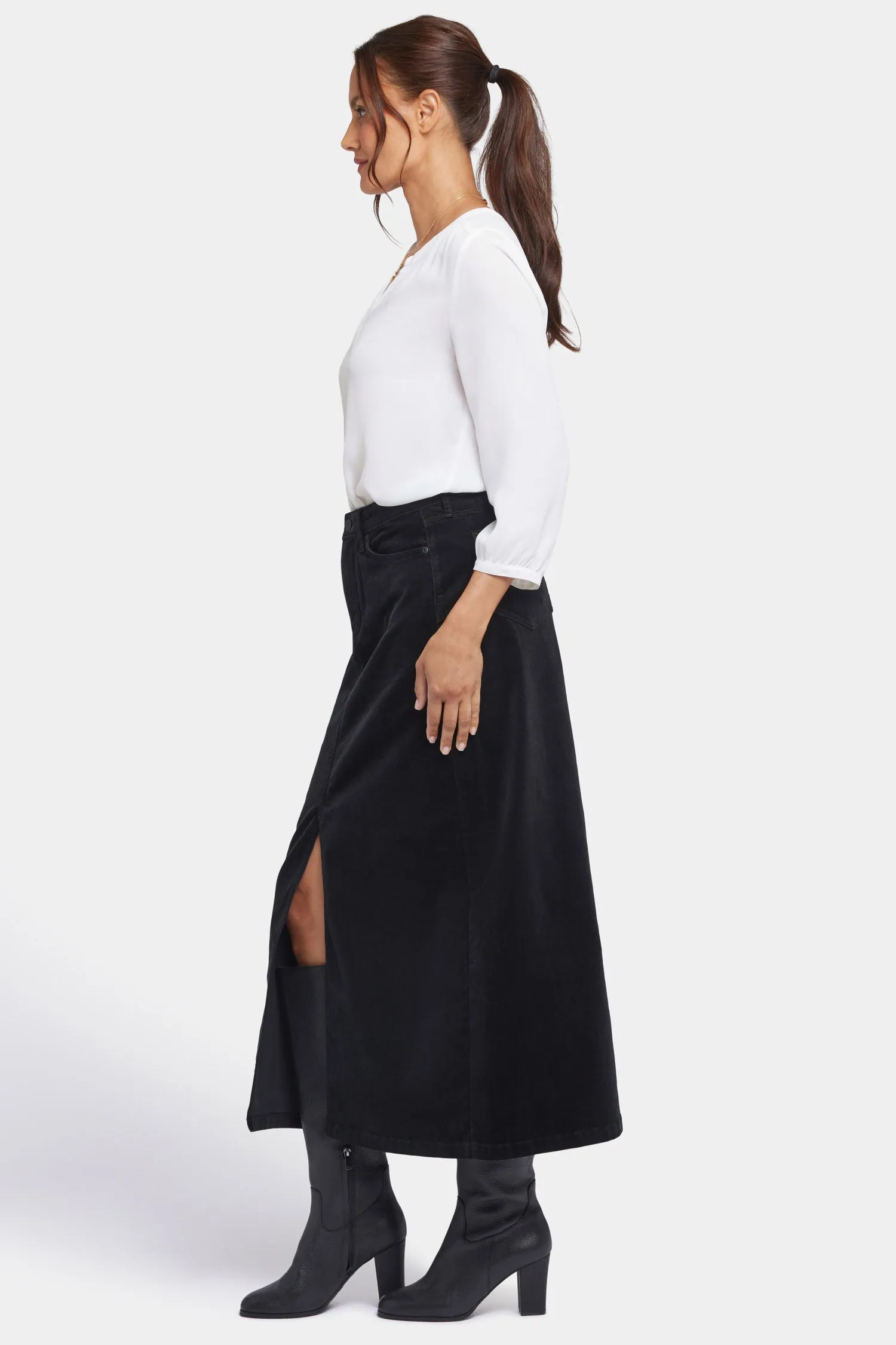 High Rise Long Skirt - Black sold by NYDJ product image thumbnail 5
