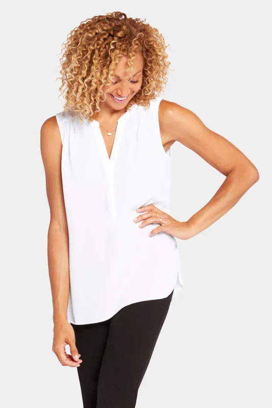 The Sleeveless Perfect Blouse - Optic White sold by NYDJ