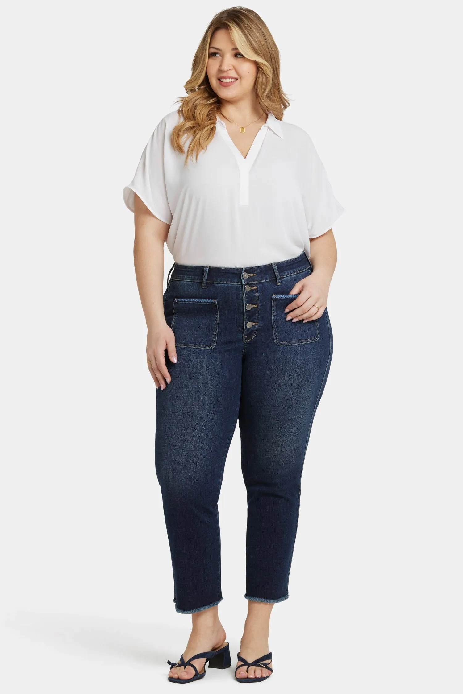 Marilyn Straight Ankle Jeans In Plus Size - Lotus Gardens sold by NYDJ product image thumbnail 4