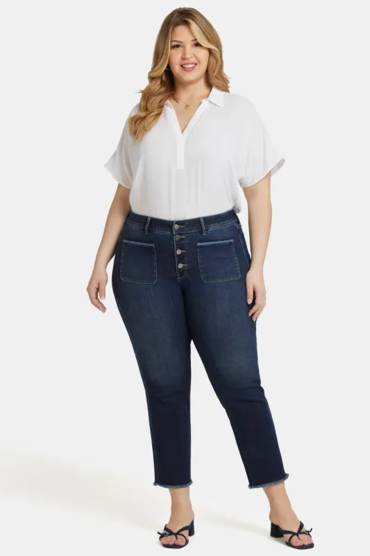 Marilyn Straight Ankle Jeans In Plus Size - Lotus Gardens sold by NYDJ