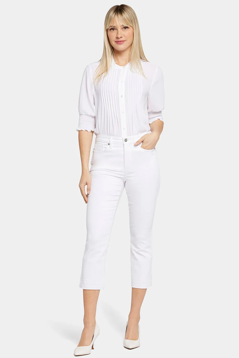 Chloe Capri Jeans In Petite - Optic White sold by NYDJ