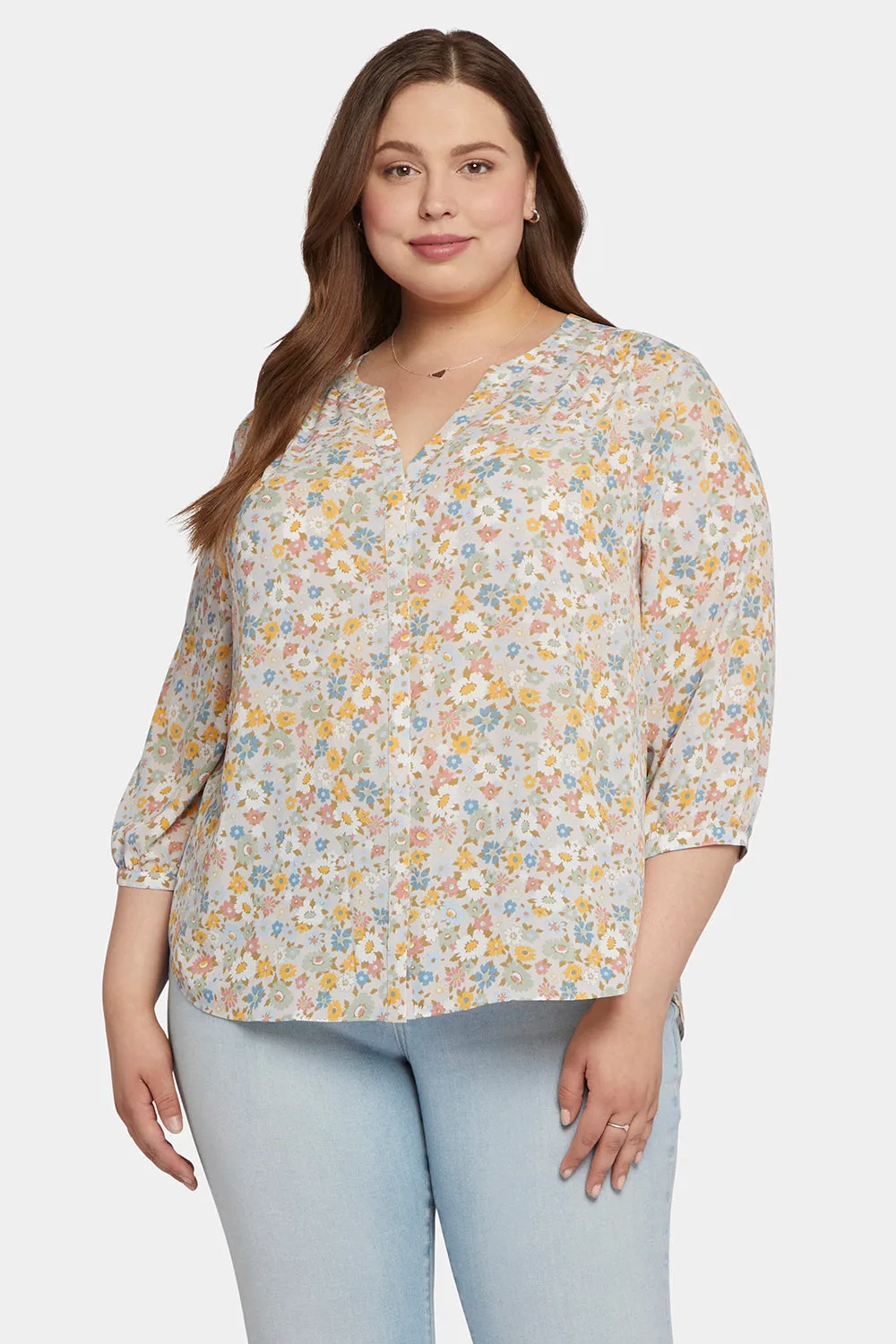 Pintuck Blouse In Plus Size - Angelonia sold by NYDJ