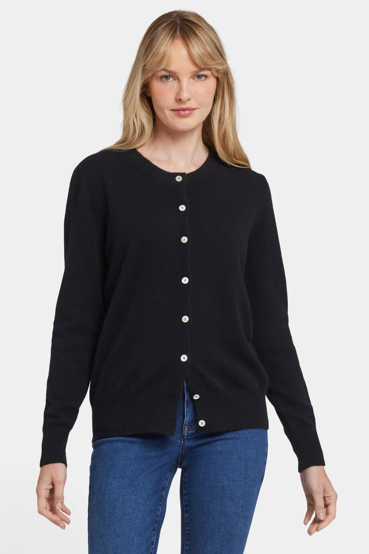 Cashmere Crewneck Cardigan - Black sold by NYDJ product image thumbnail 4