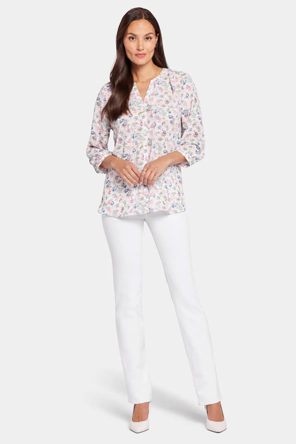 Pintuck Blouse - Rosebuds sold by NYDJ product image thumbnail 5