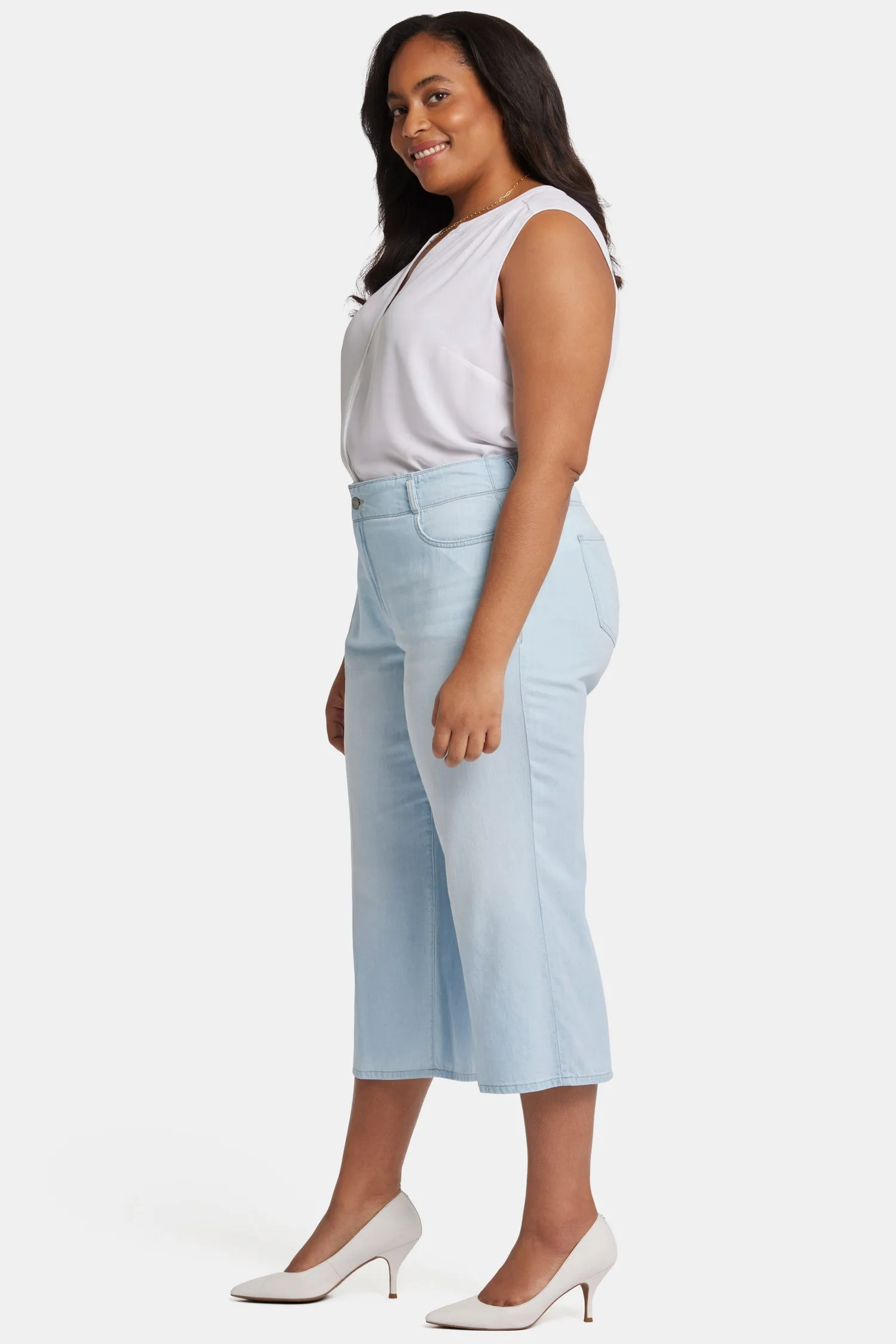 Brigitte Wide Leg Capri Jeans In Plus Size - Oceanfront sold by NYDJ product image thumbnail 5