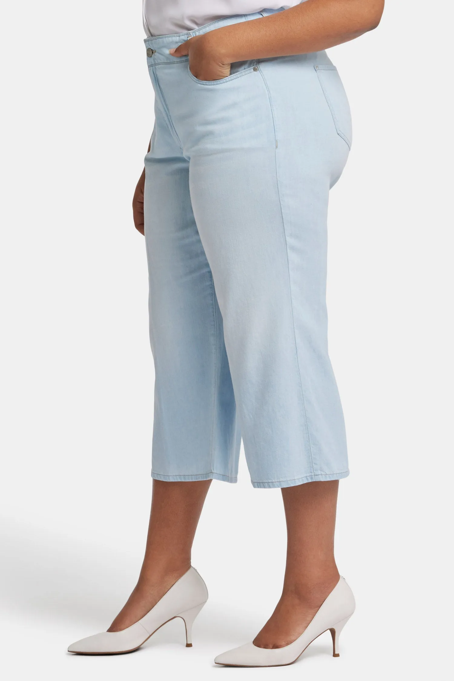 Brigitte Wide Leg Capri Jeans In Plus Size - Oceanfront sold by NYDJ product image thumbnail 3