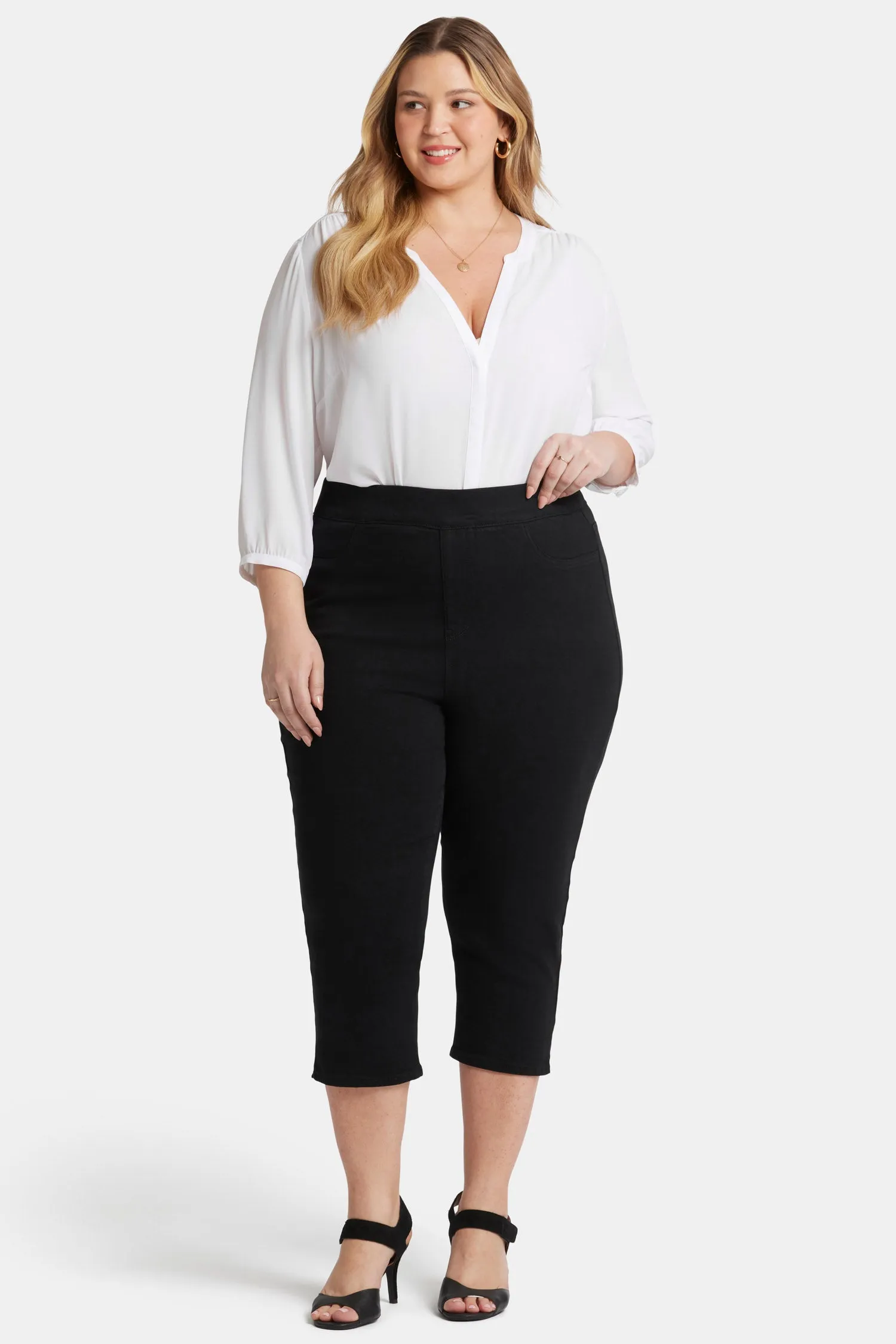 Dakota Crop Pull-On Jeans In Plus Size - Overdye Black sold by NYDJ product image thumbnail 4