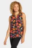 Sleeveless Pintuck Blouse - Tropical Waves sold by NYDJ