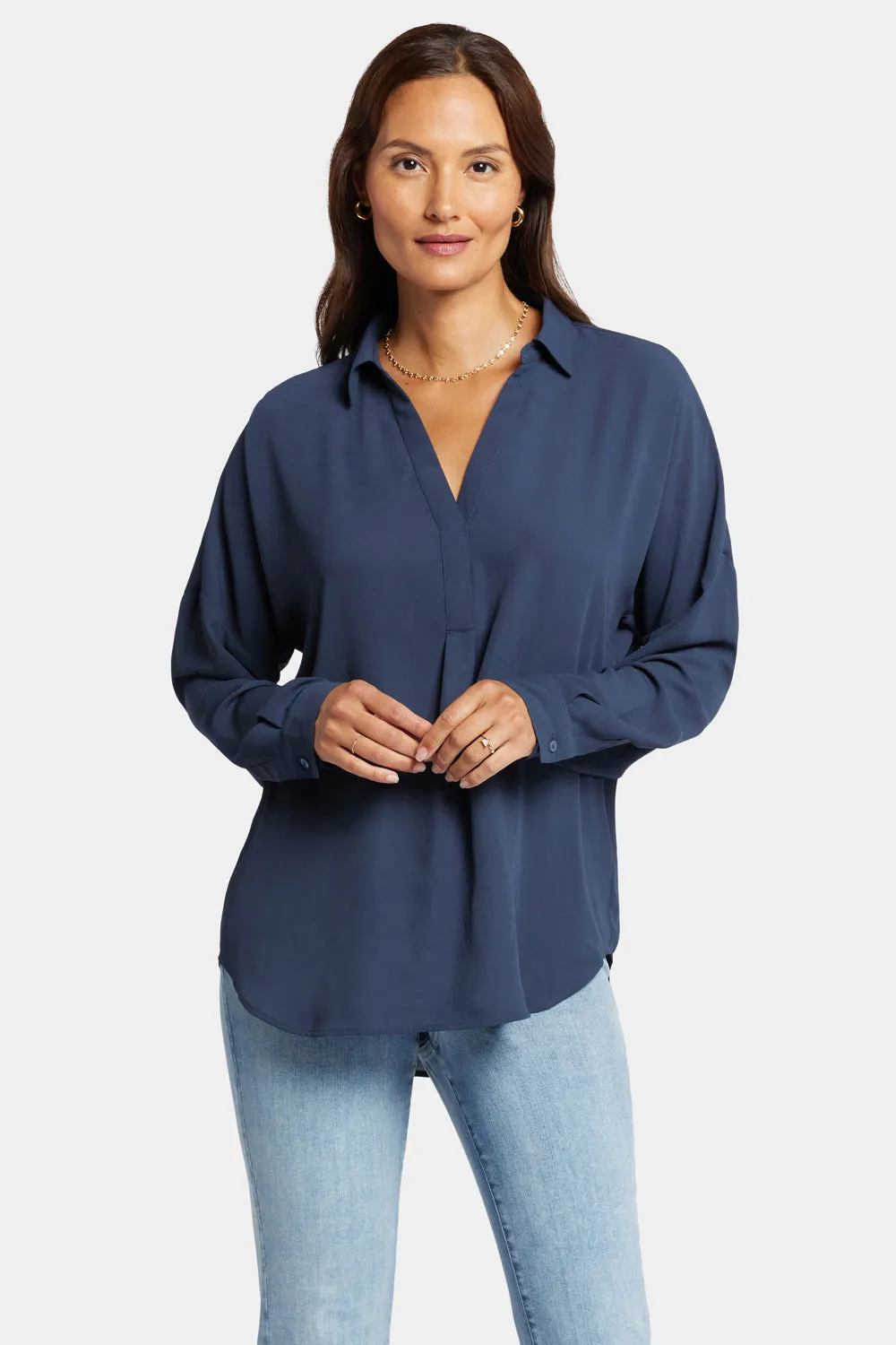 Becky Blouse - Oxford Navy sold by NYDJ product image thumbnail 4