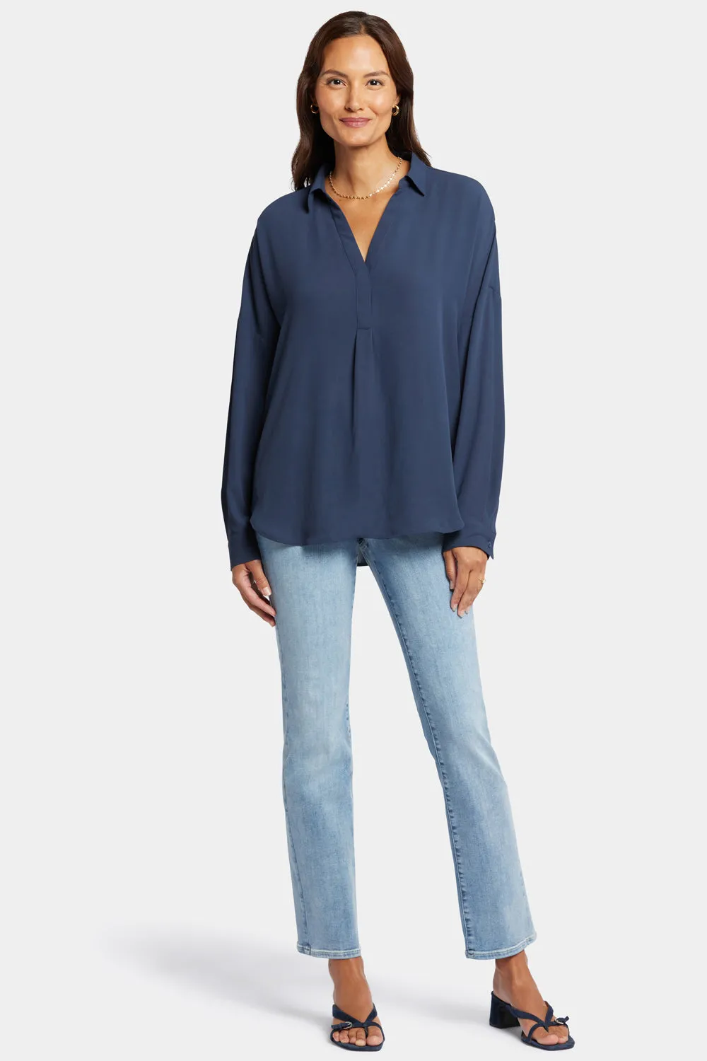 Becky Blouse - Oxford Navy sold by NYDJ product image thumbnail 5