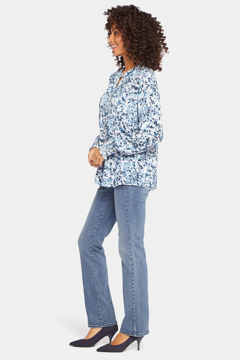Pleated Peasant Blouse - Blue Canyon sold by NYDJ product image thumbnail 3