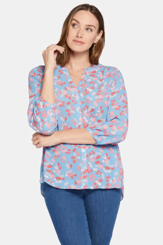 Pintuck Blouse In Petite - Pacific Meadows sold by NYDJ