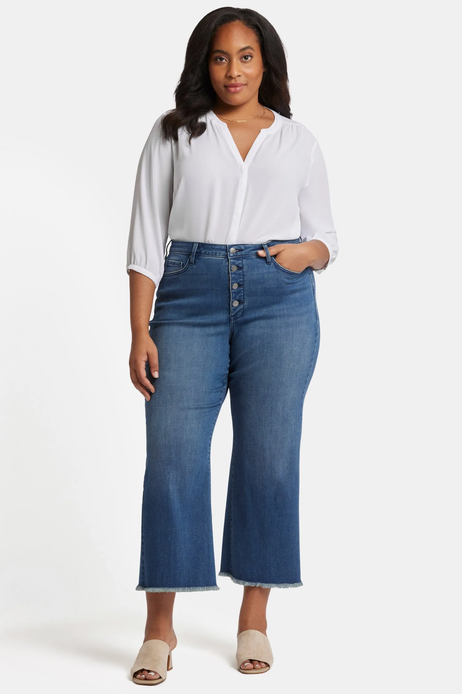 Teresa Wide Leg Ankle Jeans In Plus Size - Mission Blue sold by NYDJ product image thumbnail 4