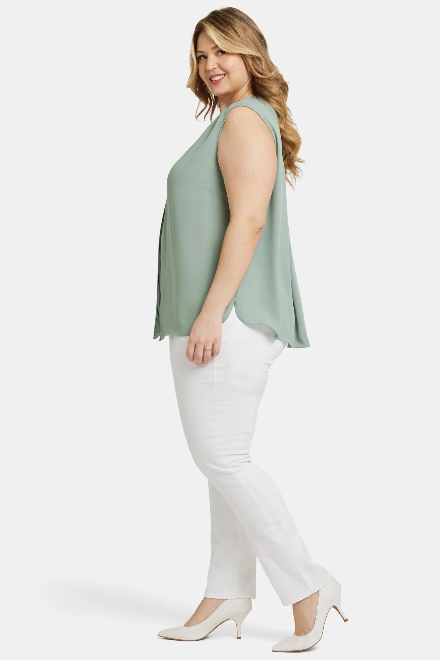 Sleeveless Pintuck Blouse In Plus Size - Lily Pad sold by NYDJ product image thumbnail 3
