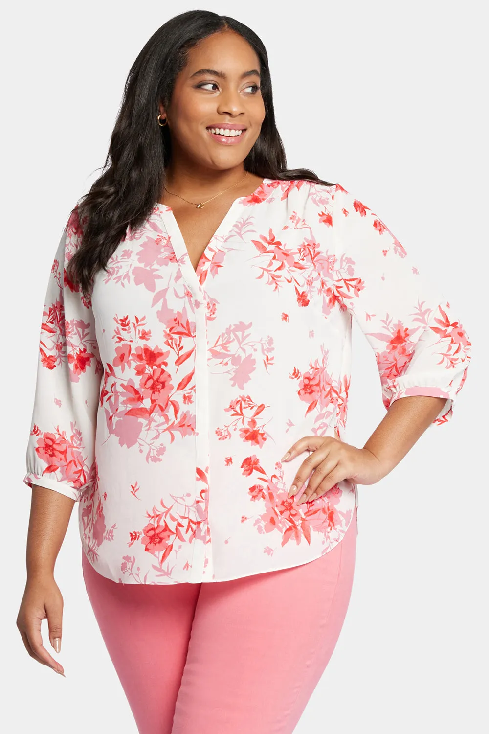 Pintuck Blouse In Plus Size - Bellarose sold by NYDJ