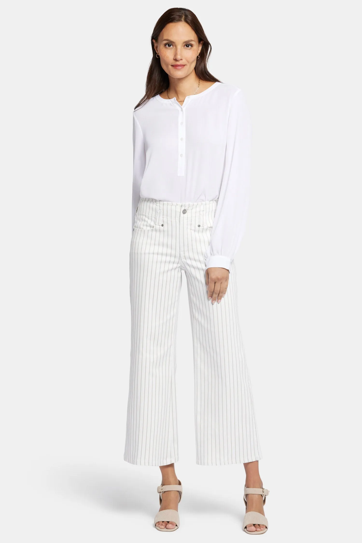 Teresa Wide Leg Ankle Jeans - Beach Cruise Stripe sold by NYDJ