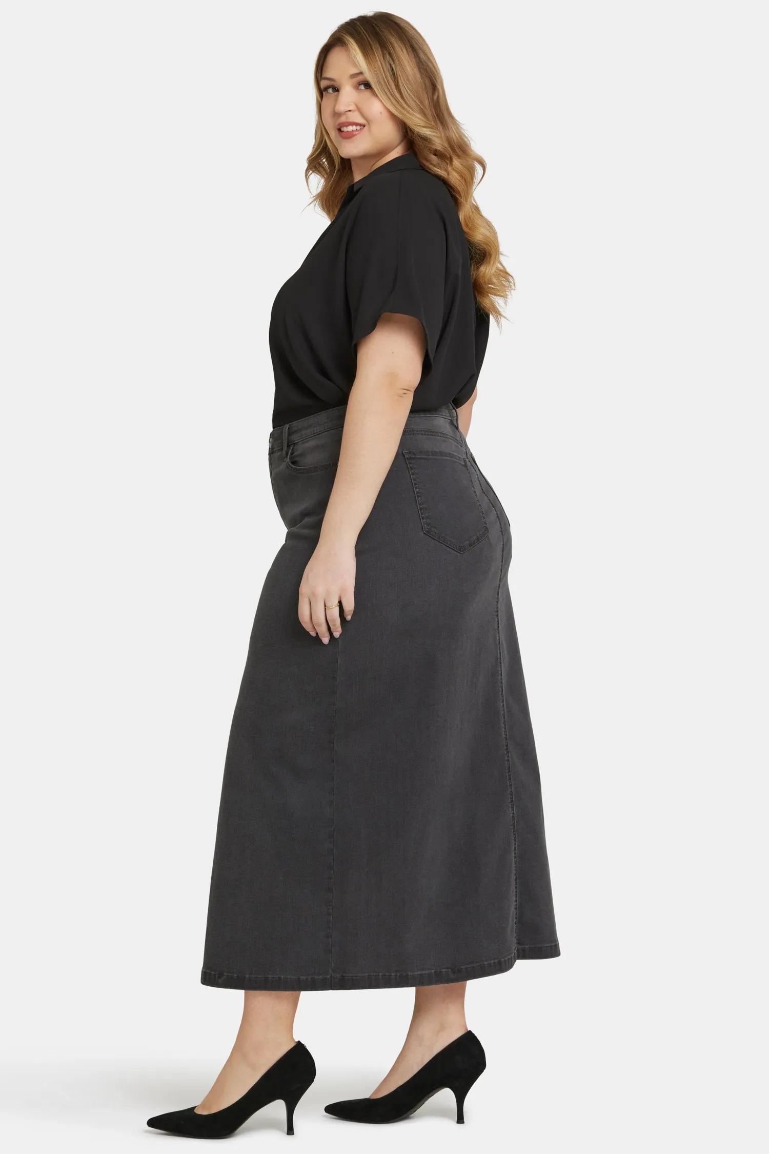 High Rise Long Skirt In Plus Size - Cloud Stone sold by NYDJ product image thumbnail 5