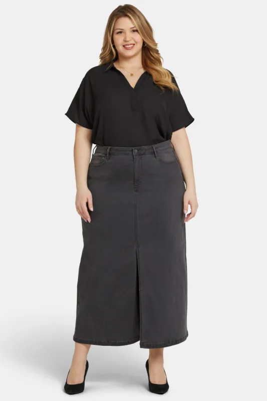 High Rise Long Skirt In Plus Size - Cloud Stone made by NYDJ