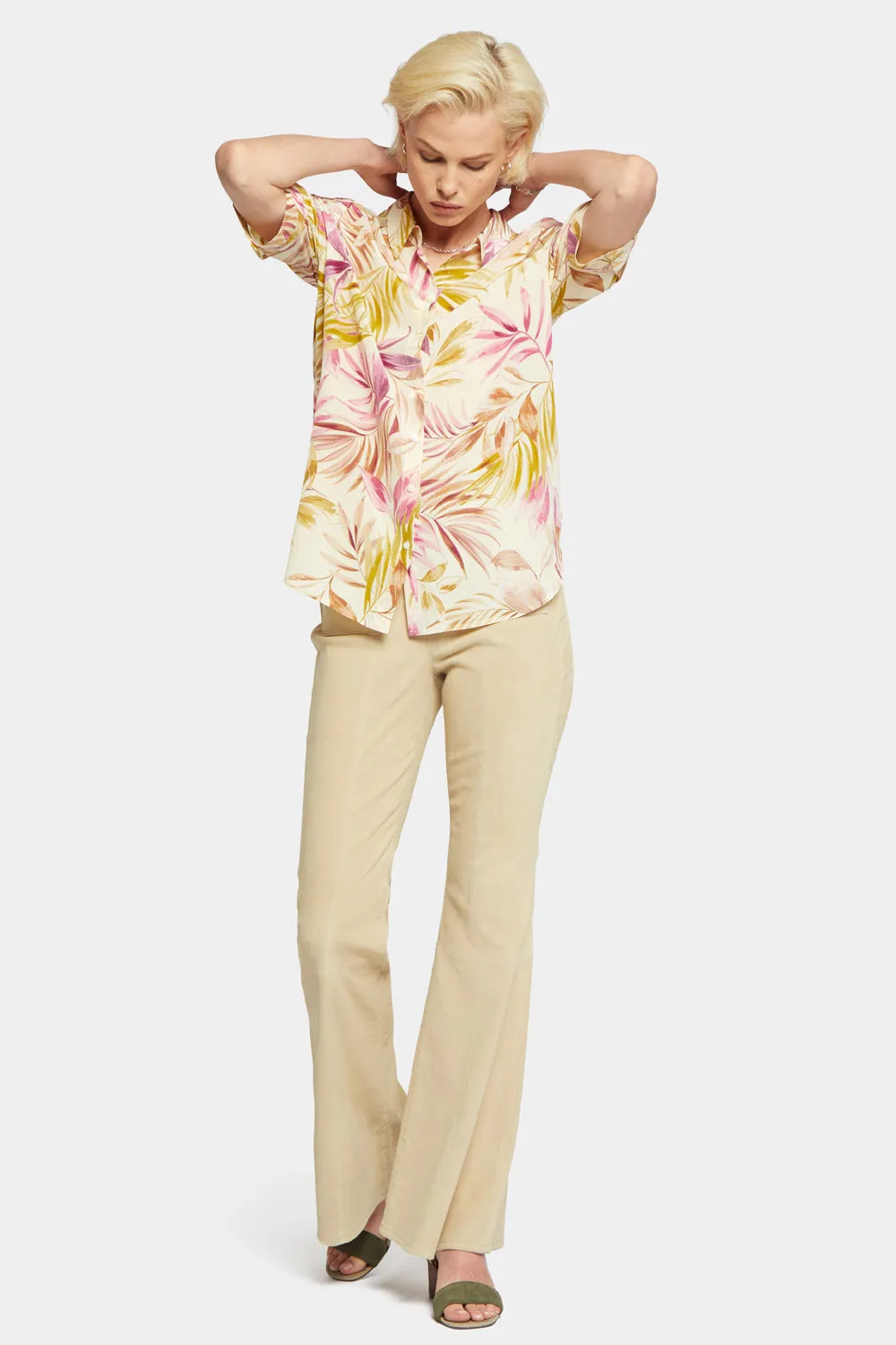 Riley Silk Elbow Sleeved Blouse - Angelic Palm sold by NYDJ product image thumbnail 5