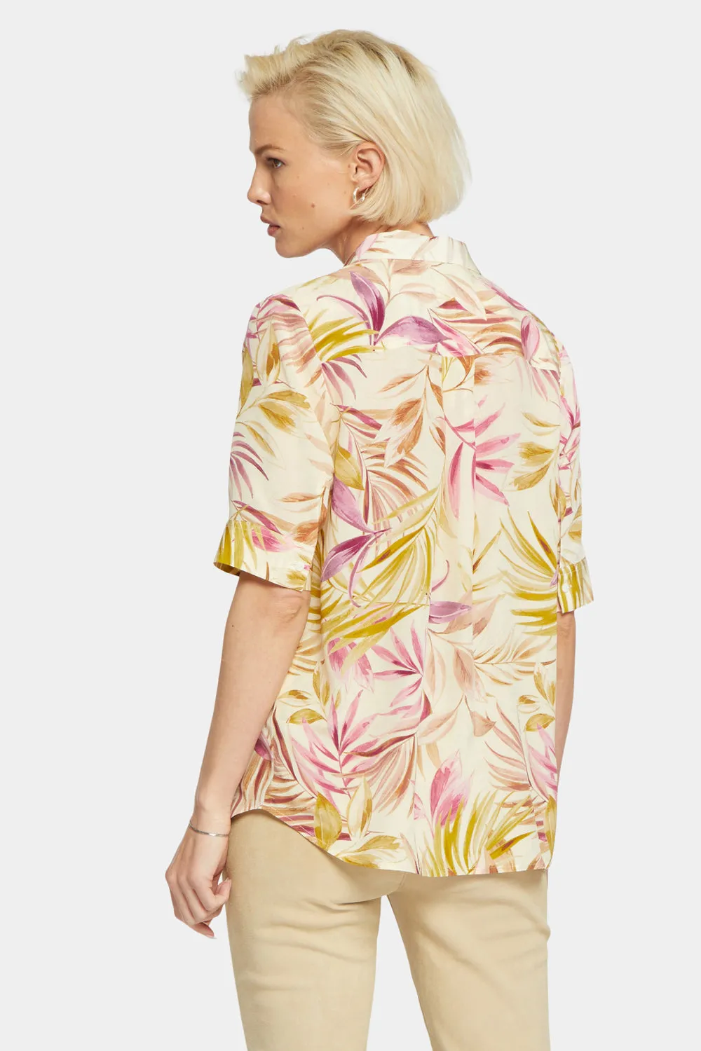 Riley Silk Elbow Sleeved Blouse - Angelic Palm sold by NYDJ product image thumbnail 2