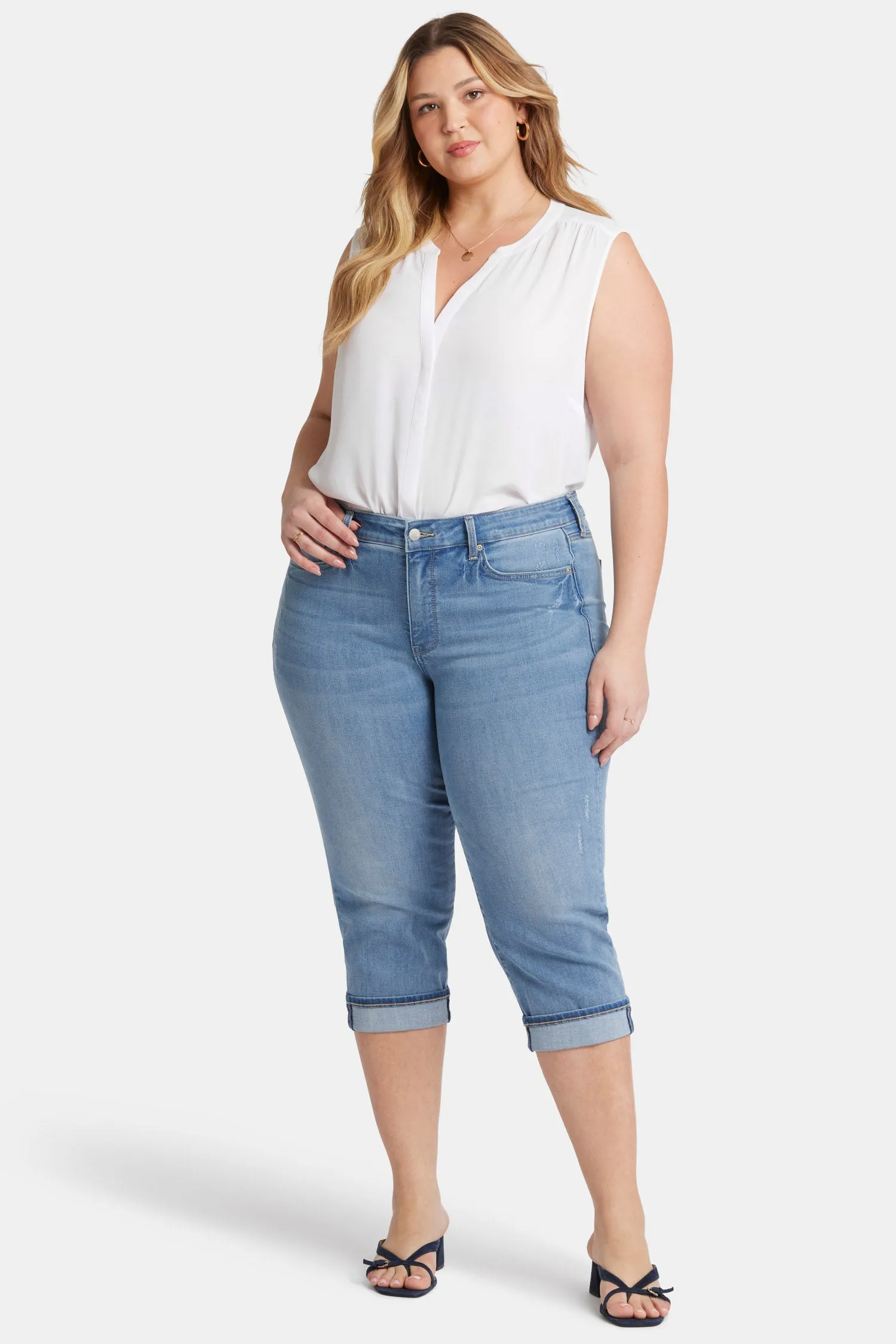Marilyn Straight Crop Jeans In Plus Size - Lakefront sold by NYDJ