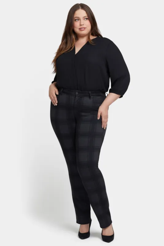 Marilyn Straight Pants In Plus Size - Piedmont Plaid sold by NYDJ