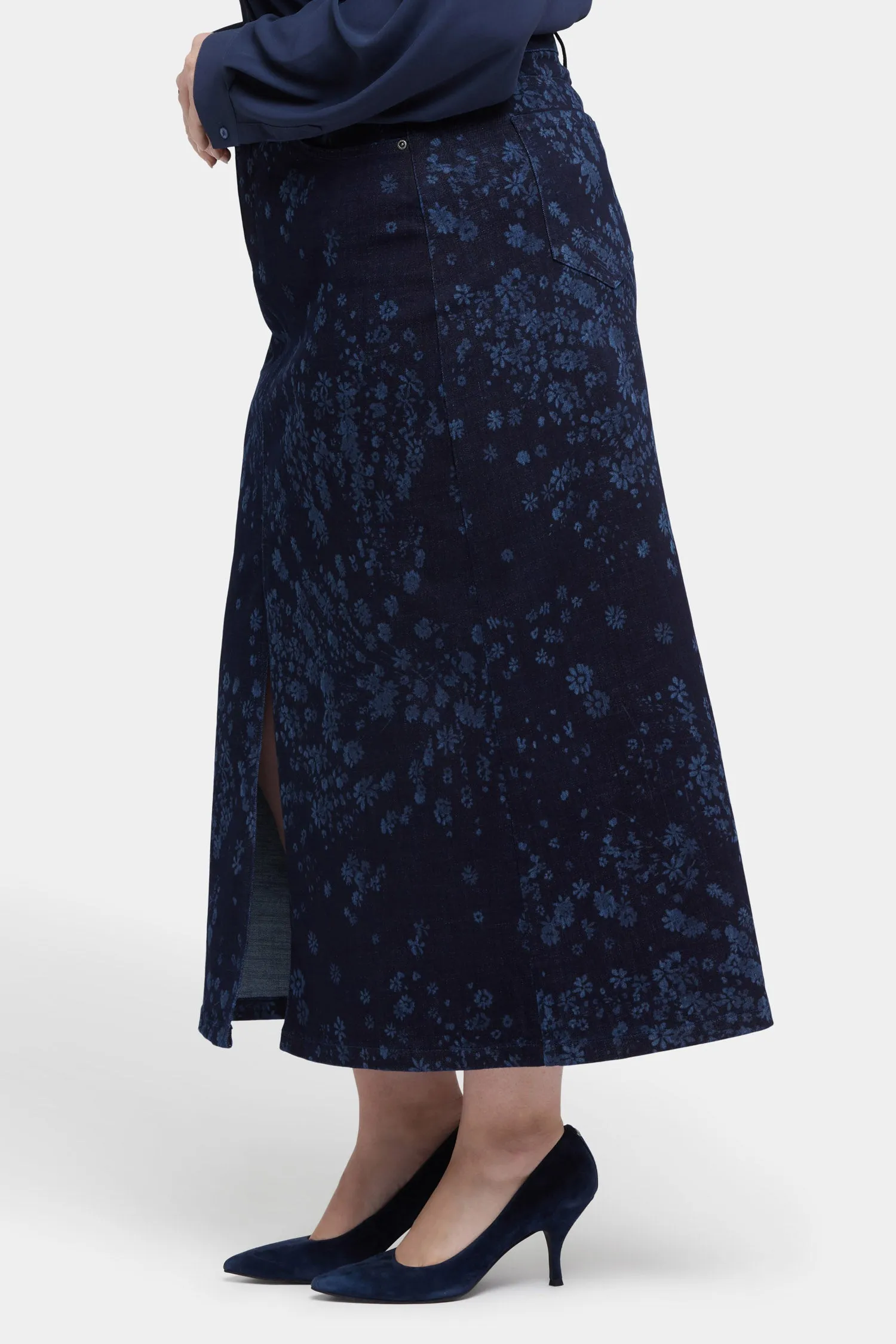 High Rise Long Skirt In Plus Size - Dark Indigo Salome sold by NYDJ product image thumbnail 3