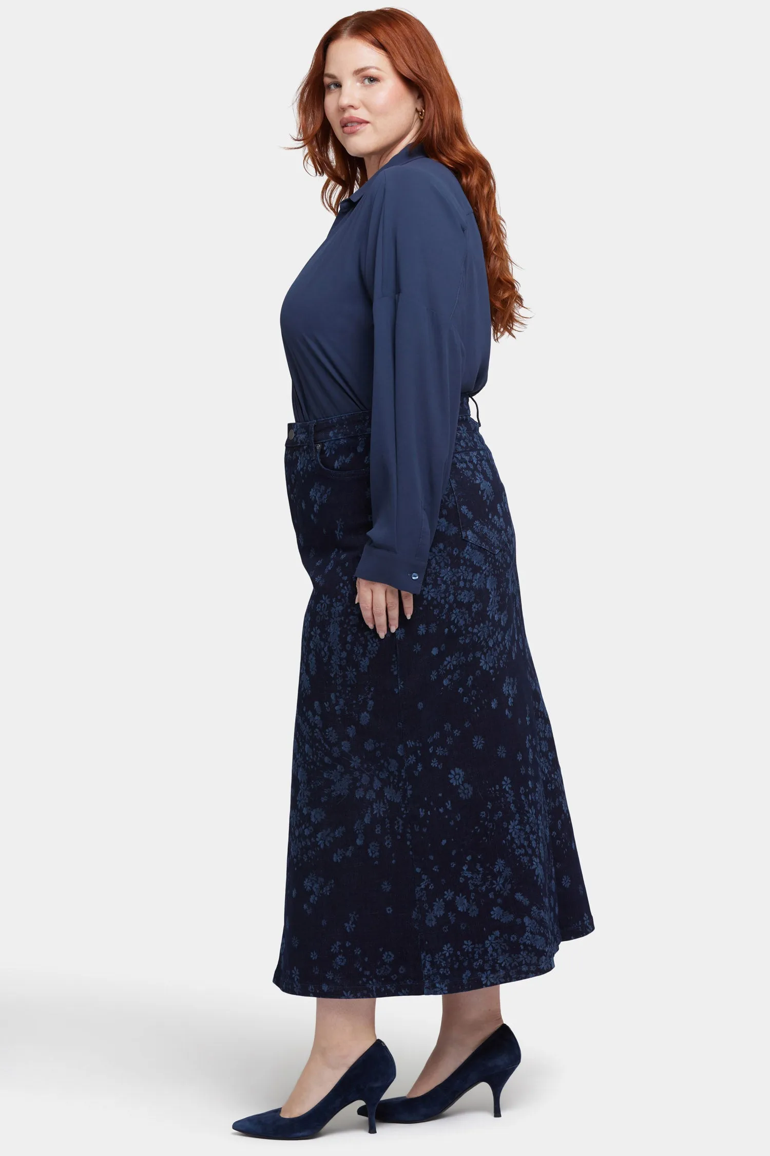 High Rise Long Skirt In Plus Size - Dark Indigo Salome sold by NYDJ product image thumbnail 5