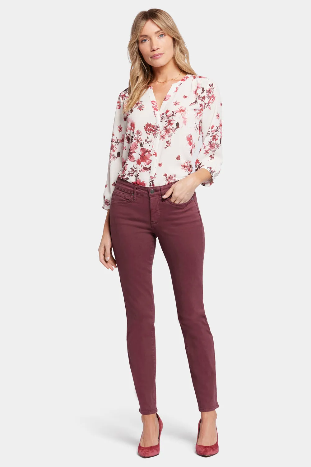 Sheri Slim Jeans - Dark Cherry sold by NYDJ