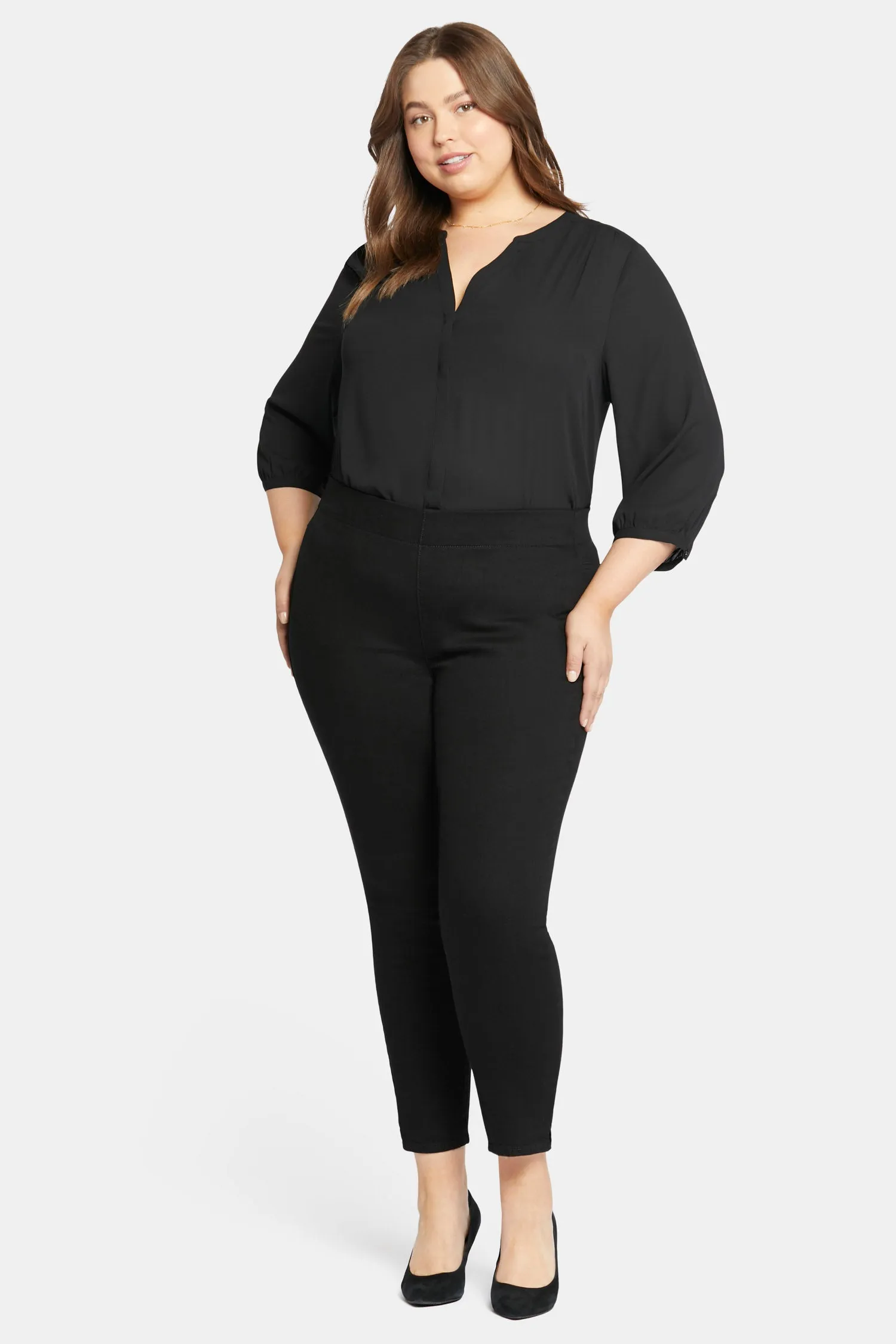 Skinny Ankle Pull-on Jeans In Plus Size - Black sold by NYDJ product image thumbnail 4