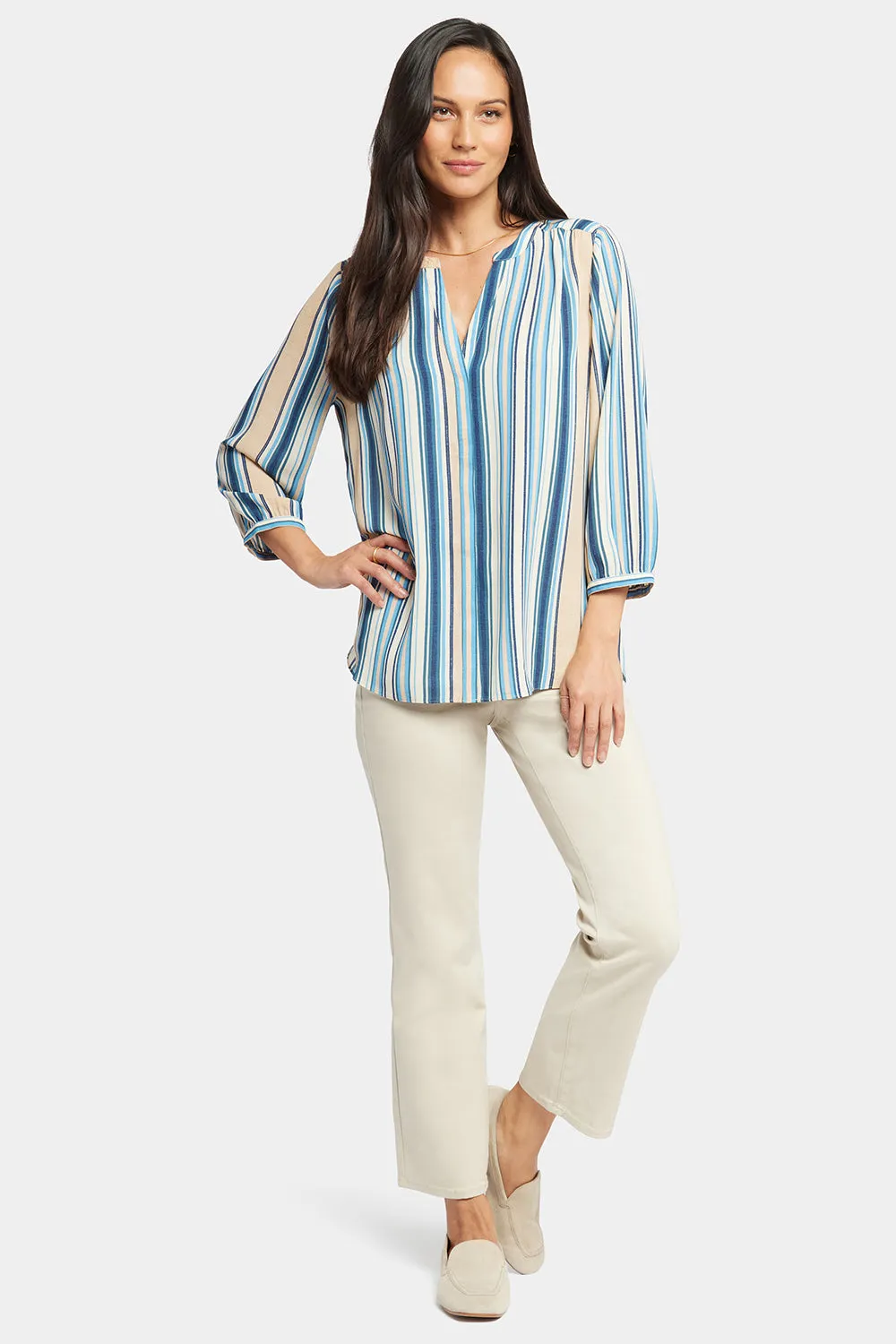 Pintuck Blouse - Hilltop Stripe sold by NYDJ product image thumbnail 5